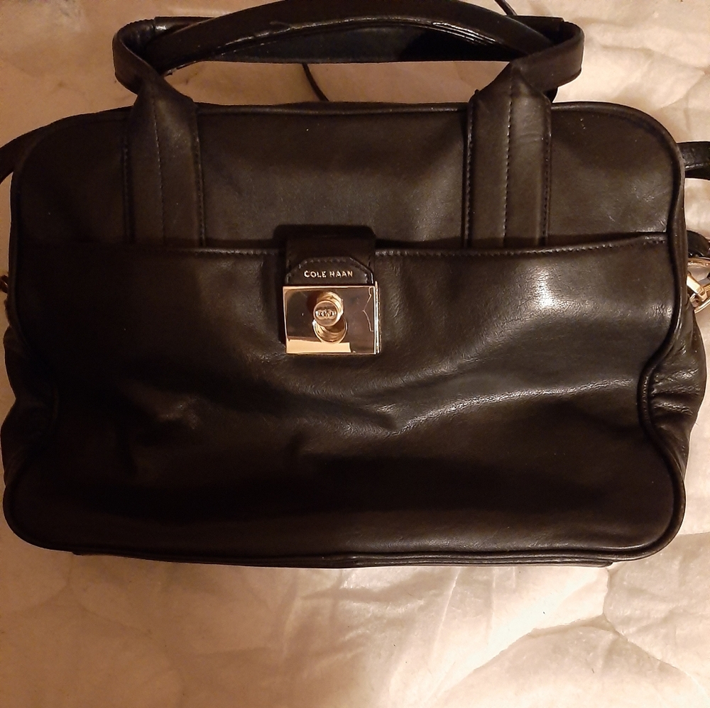 COLE HAAN DESIGNER LEATHER, Crossbody, Shoulderbag, BLACK, NEW